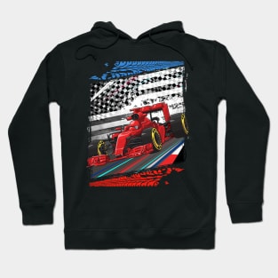 vintage Formula USA Racing Circuit Car Map Grand Prix Race Hoodie